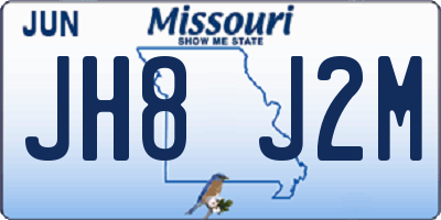 MO license plate JH8J2M