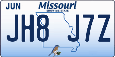 MO license plate JH8J7Z