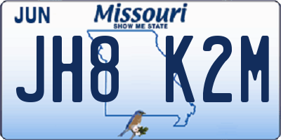 MO license plate JH8K2M