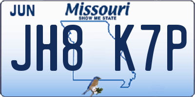 MO license plate JH8K7P