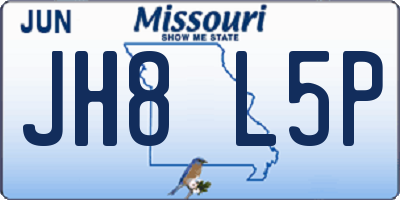 MO license plate JH8L5P