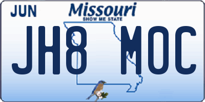 MO license plate JH8M0C