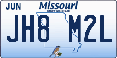MO license plate JH8M2L