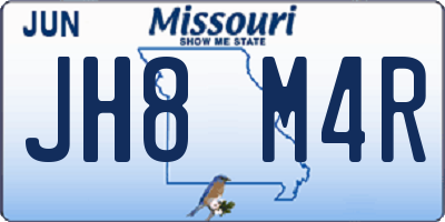 MO license plate JH8M4R