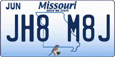 MO license plate JH8M8J