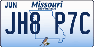 MO license plate JH8P7C