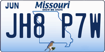 MO license plate JH8P7W