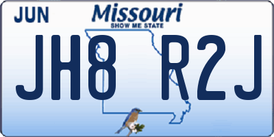MO license plate JH8R2J