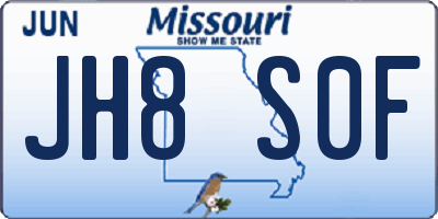 MO license plate JH8S0F
