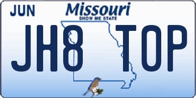 MO license plate JH8T0P