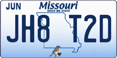 MO license plate JH8T2D