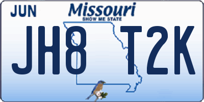 MO license plate JH8T2K