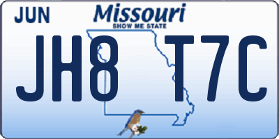 MO license plate JH8T7C