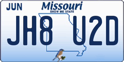 MO license plate JH8U2D