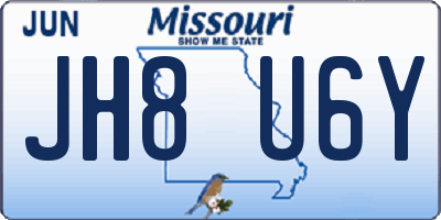 MO license plate JH8U6Y