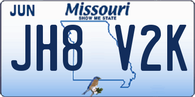 MO license plate JH8V2K