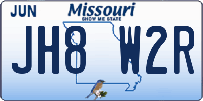 MO license plate JH8W2R