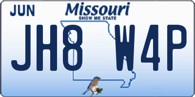 MO license plate JH8W4P
