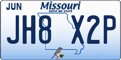 MO license plate JH8X2P