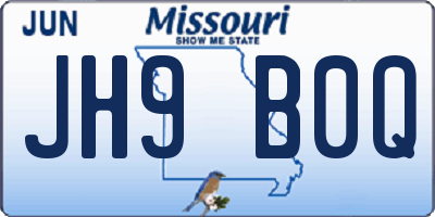 MO license plate JH9B0Q