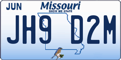 MO license plate JH9D2M