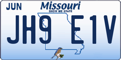 MO license plate JH9E1V