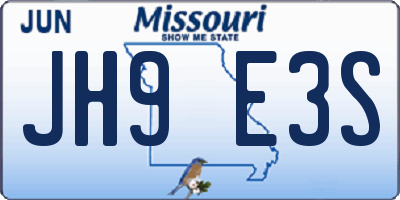 MO license plate JH9E3S