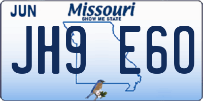 MO license plate JH9E6O