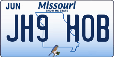 MO license plate JH9H0B