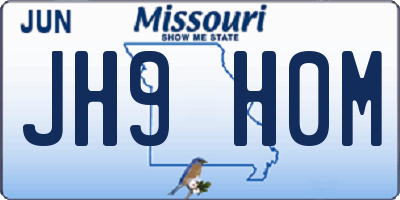 MO license plate JH9H0M