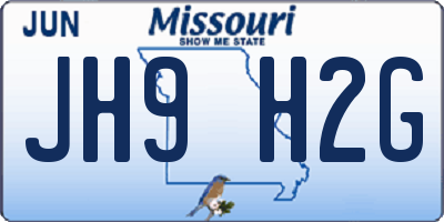 MO license plate JH9H2G