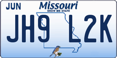 MO license plate JH9L2K