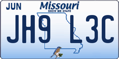 MO license plate JH9L3C