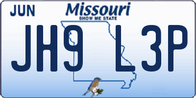 MO license plate JH9L3P