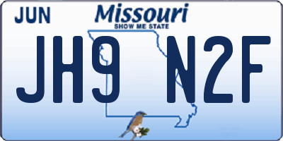 MO license plate JH9N2F
