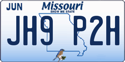 MO license plate JH9P2H