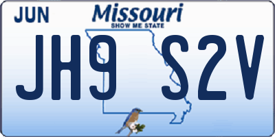 MO license plate JH9S2V