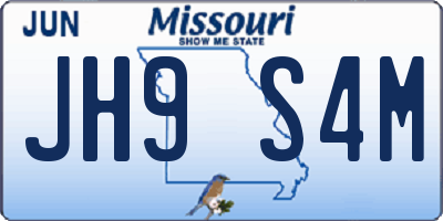 MO license plate JH9S4M
