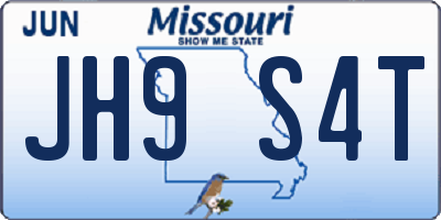 MO license plate JH9S4T
