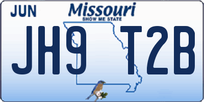 MO license plate JH9T2B