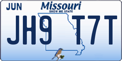 MO license plate JH9T7T
