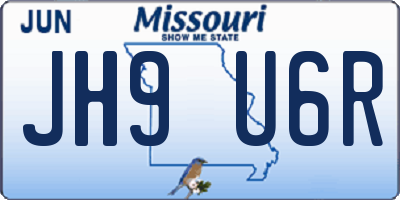 MO license plate JH9U6R