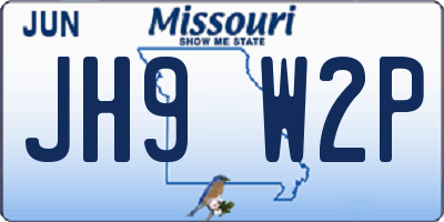 MO license plate JH9W2P