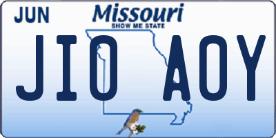 MO license plate JI0A0Y
