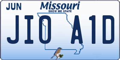 MO license plate JI0A1D