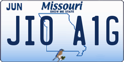MO license plate JI0A1G