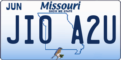 MO license plate JI0A2U