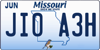 MO license plate JI0A3H