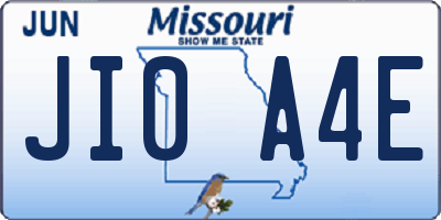 MO license plate JI0A4E