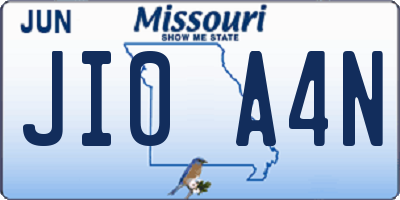 MO license plate JI0A4N